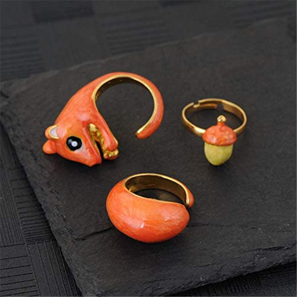 A Touch of Woodland Whimsy: An Adjustable 3-Piece Deer Ring Set
