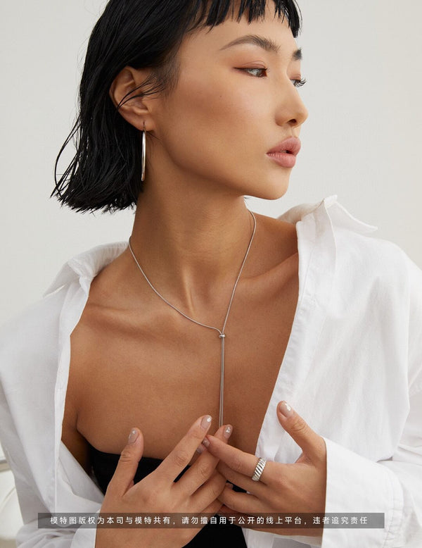 Sterling silver long necklace